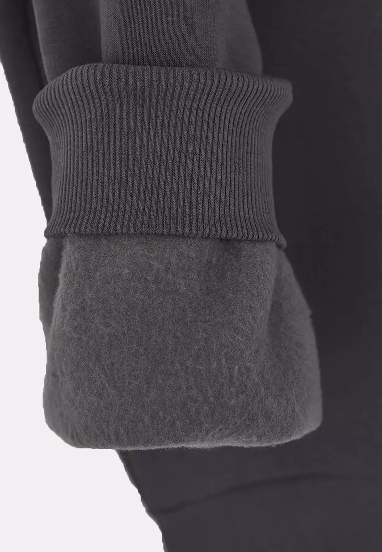 Anthracite Animal Embroidered Regular/Normal Pattern Thick Polar Fleece Knitted Sweatshirt Twoaw24Sw00196
