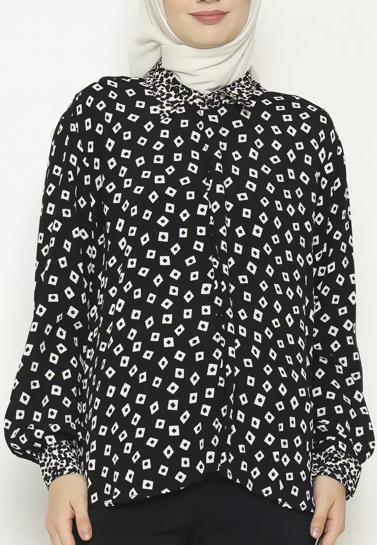 Maizah MSS 2 Tone Pattern Shirt MSC307