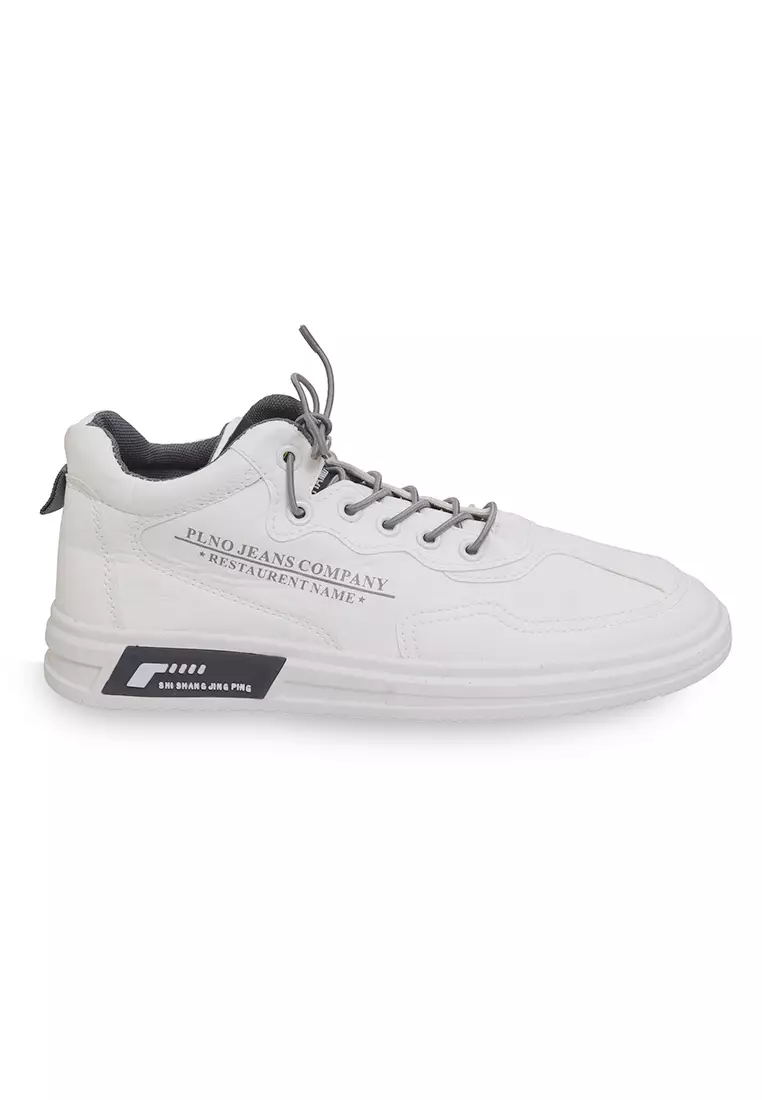 Anando Sepatu Sneakers Pria Desain Elegan Casual Shoes Ringan Material Leather ORIGINAL - White