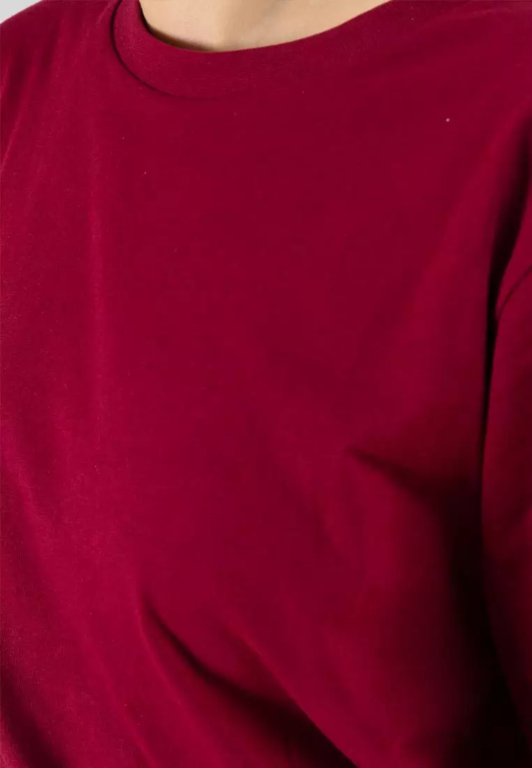 Forest Ladies 100% Cotton Plain Round Neck Tee - 821857-56Maroon