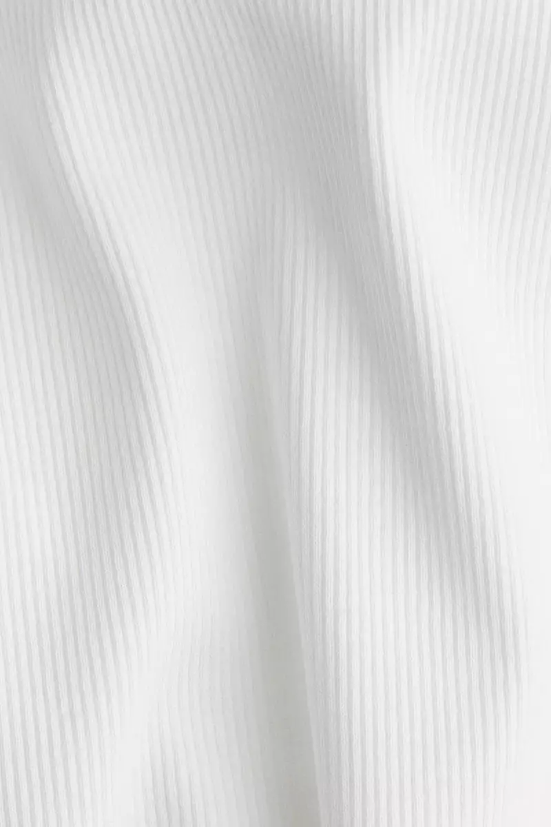 Picot-trimmed ribbed T-shirt