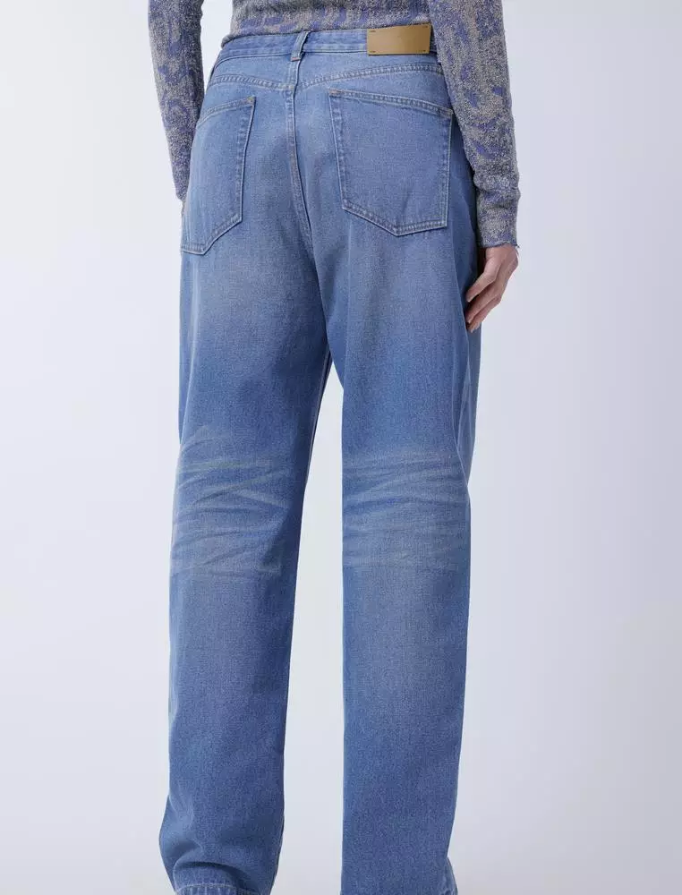 Fitted Denim Long Pants