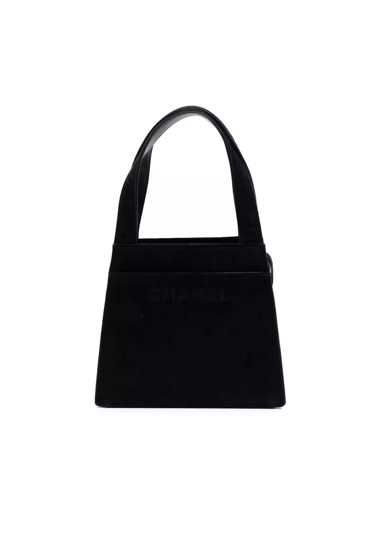 Pre-Loved Chanel Suede Logo Handbag