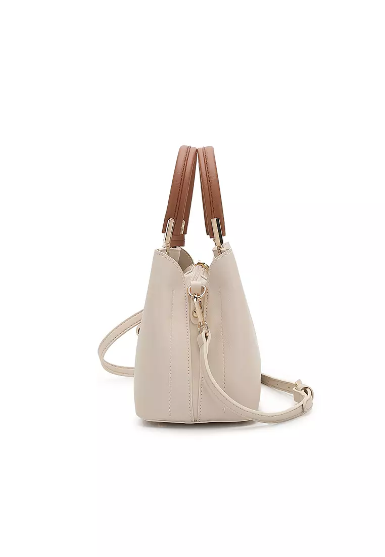 Women's Top Handle Bag / Sling Bag / Crossbody Bag (Tas Selempang / Tas Tangan) - Krem
