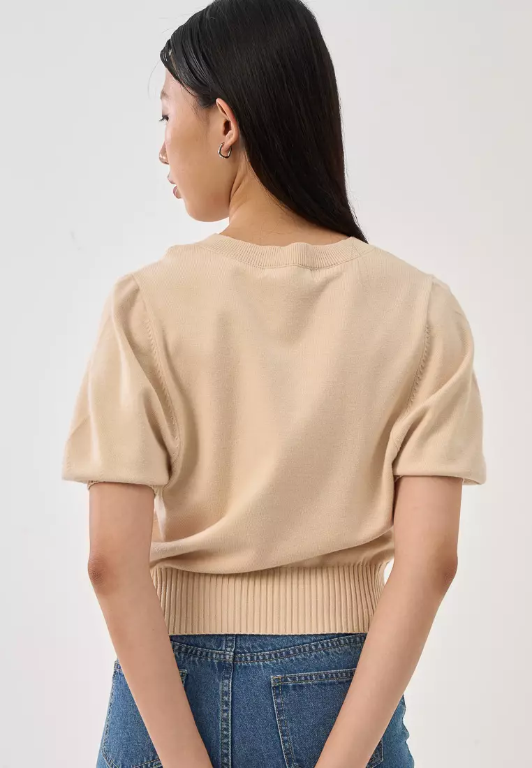 Puff Sleeve Knit Top