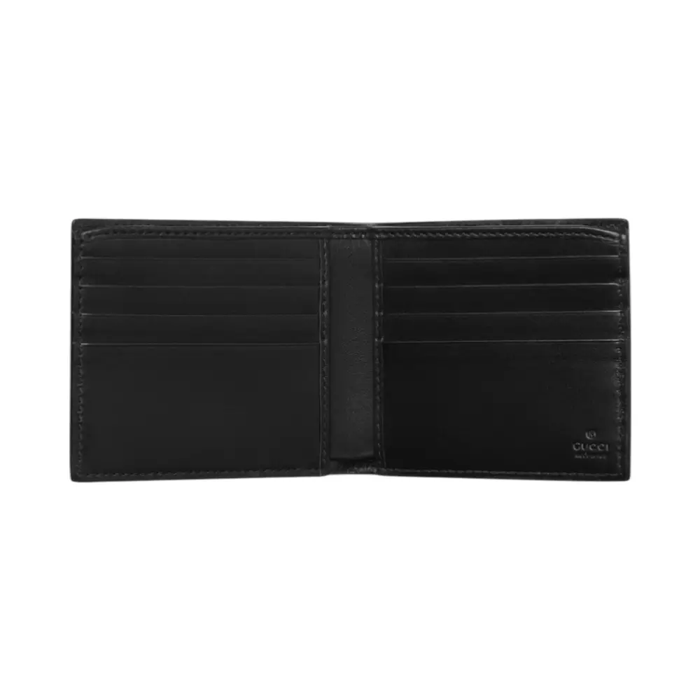 GG Emblem Bi-fold Leather Wallet Black
