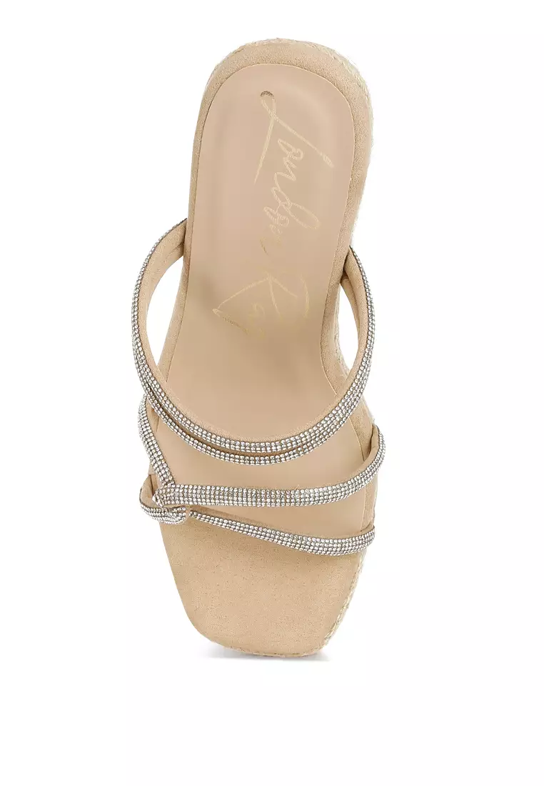 Sepatu Espadrilles Berhias Berlian Imitasi Perona Pipi