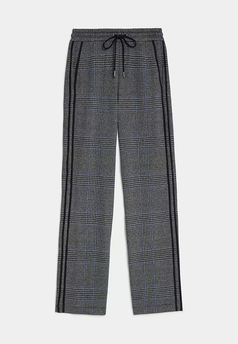 Checked Straight Leg Trousers