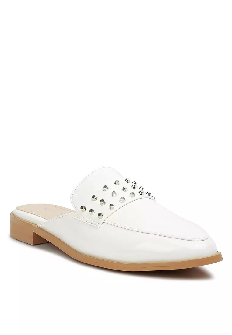 White studded mule sales