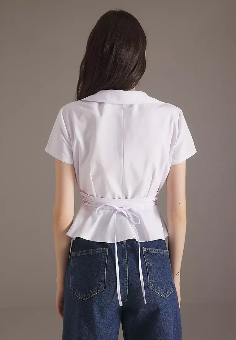 White Collar Detailed Fitted Shirt TWOSS25GO00139