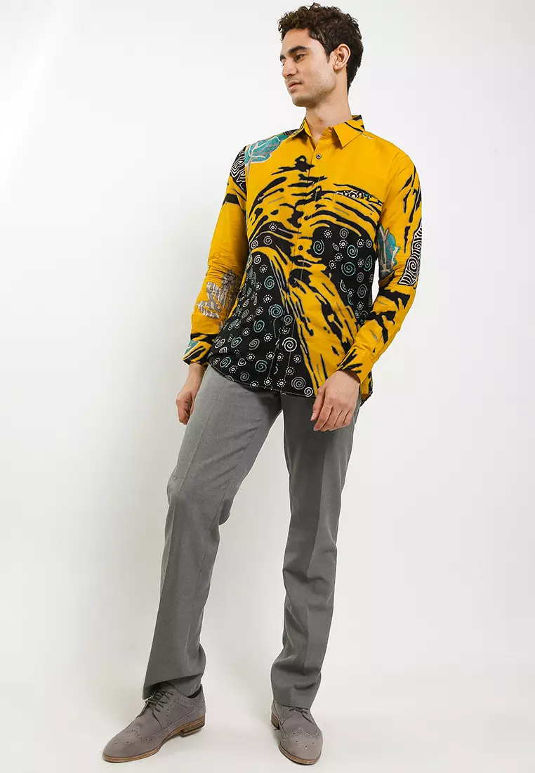 Chava Kemeja Batik Premium Pria Casual Modern Lengan Panjang