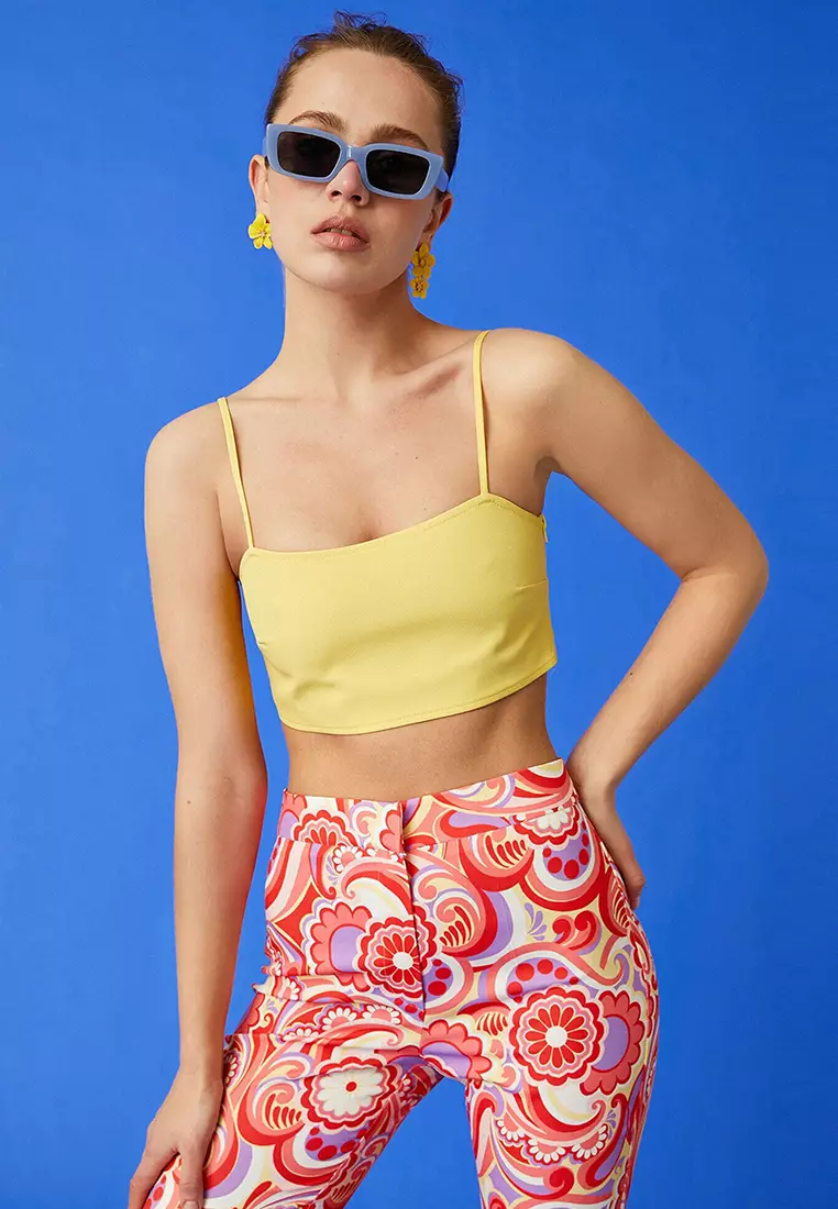 Thin Straps Square Neck Top