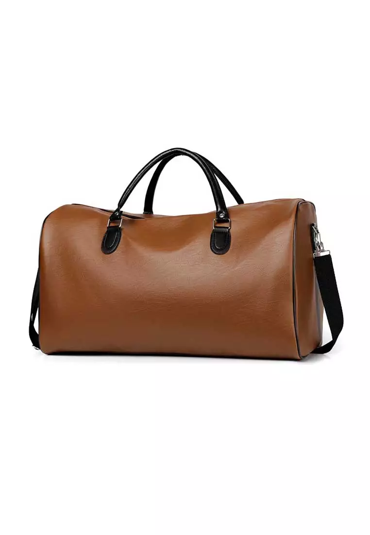 Pu leather sales duffle bag