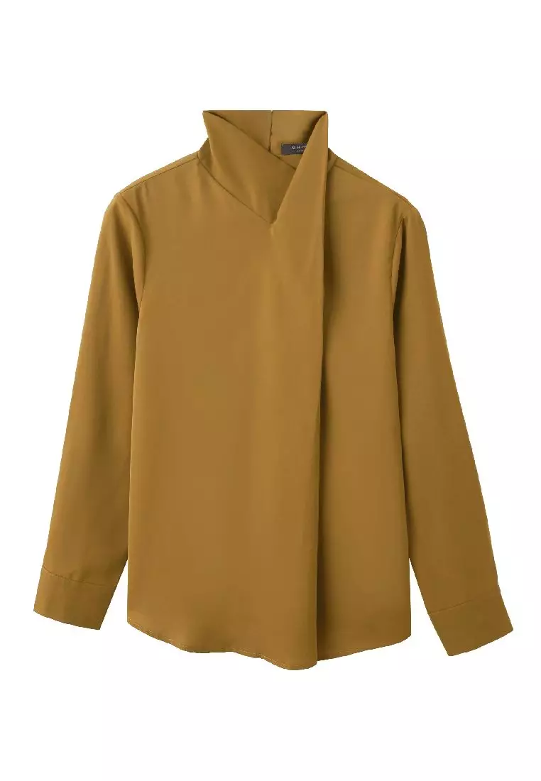 Statement High Neck Long Sleeve Shirt [AB19711]