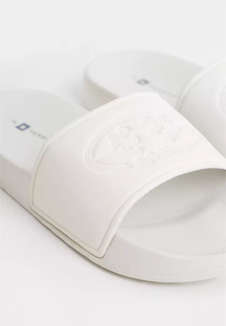 Women's All Rubber Slides with Debossed Mold