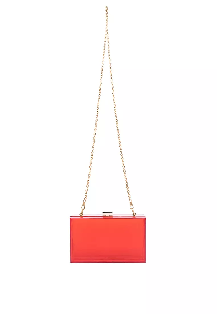 Buy London Rag Red Clear Rectangle Clutch Bag 2024 Online ZALORA
