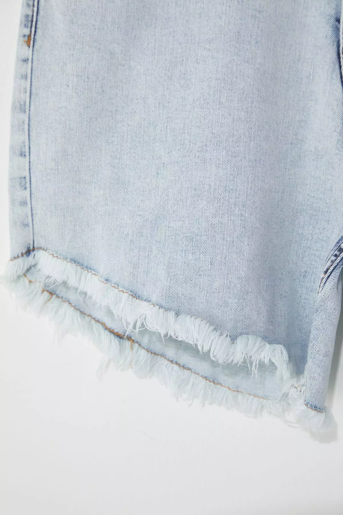 Ice Blue Tasseled Stretchy Skinny Denim Shorts & Bermuda TBBSS23CJ00016