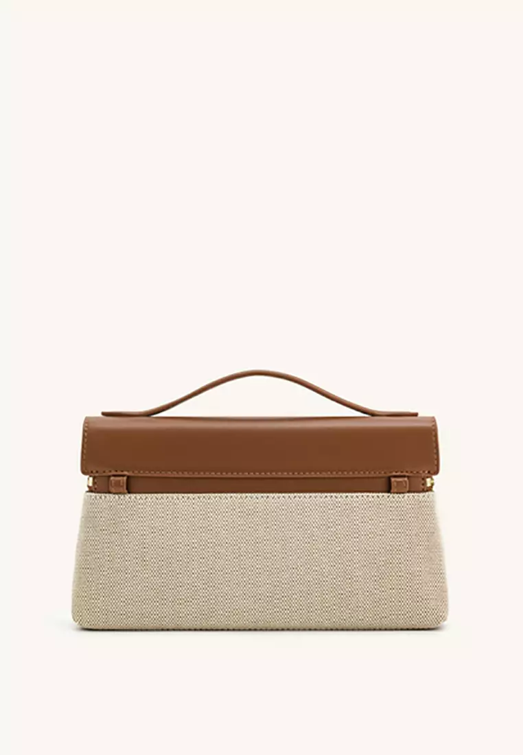 Thea Top Handle Bag - Brown Canvas