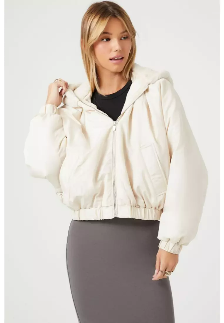 Forever 21 faux fur bomber jacket sale
