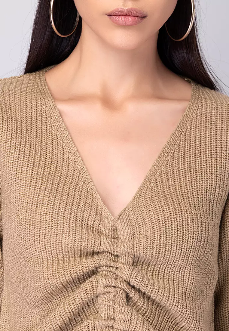 Beige Full Sleeve Sweater