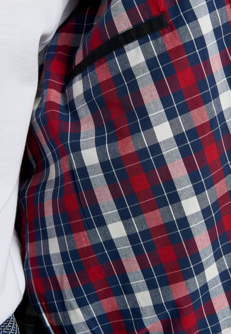 Signature Check Lined Harrington Jacket