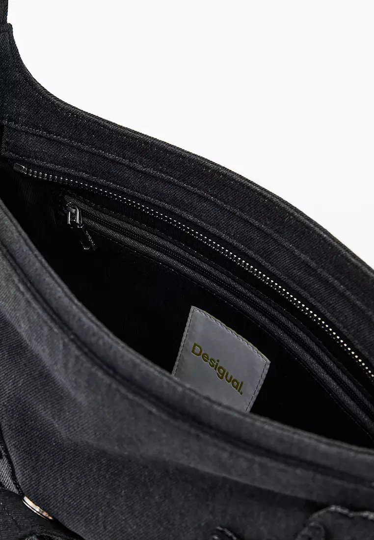 Medium bag with floral patch