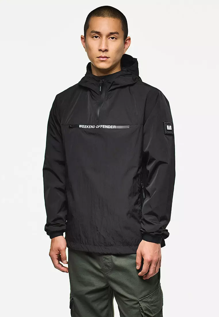 MENS BLACK RANGLIN WO ZIP OVERHEAD JACKET