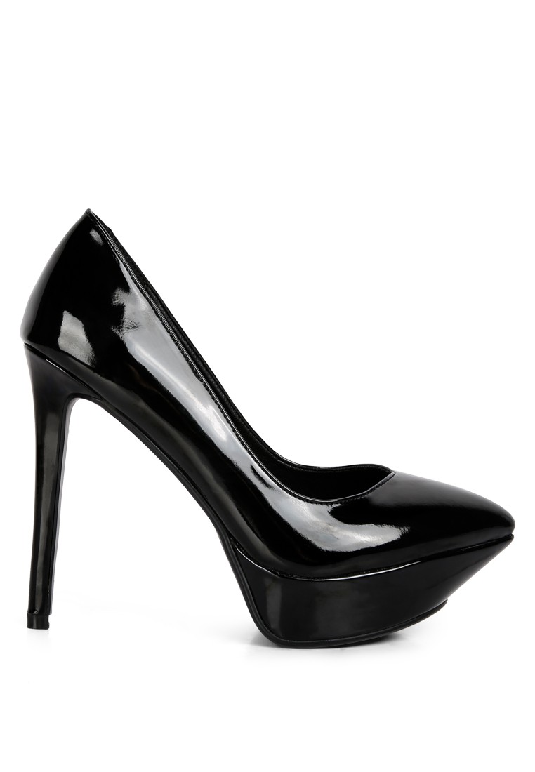 Black Patent Stiletto Sandals