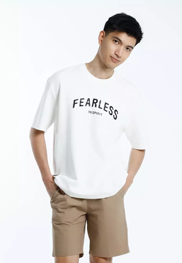 Forest Oversized Heavy Weight 300gsm Modal Cotton Short Sleeve T Shirt Men - 24088-02White
