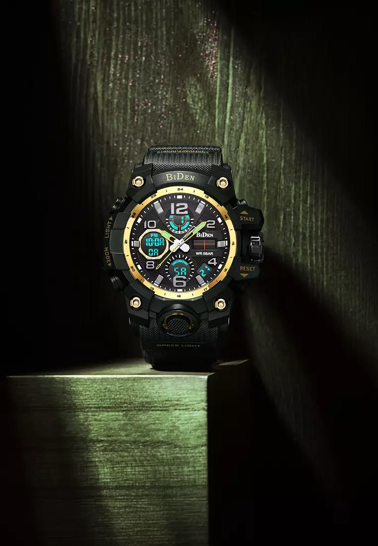 Jam Tangan Pria Militer Olahraga Digital&Analog Tali Silikon 3ATM Anti Air Jam Tangan Cowok