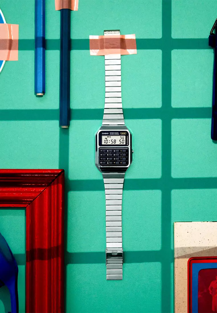 Casio Vintage Calculator Watch - Jam Tangan Digital Unisex - CA-500WE-1A - Stainless Steel
