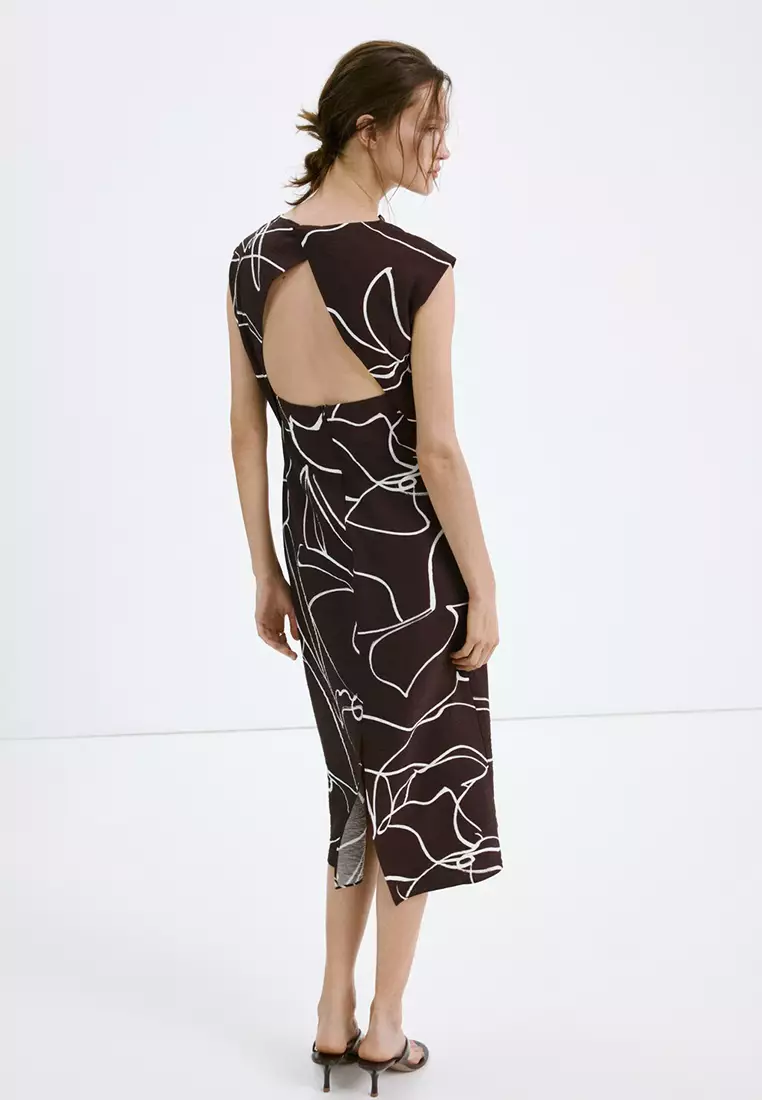 Printed Ruched Dress