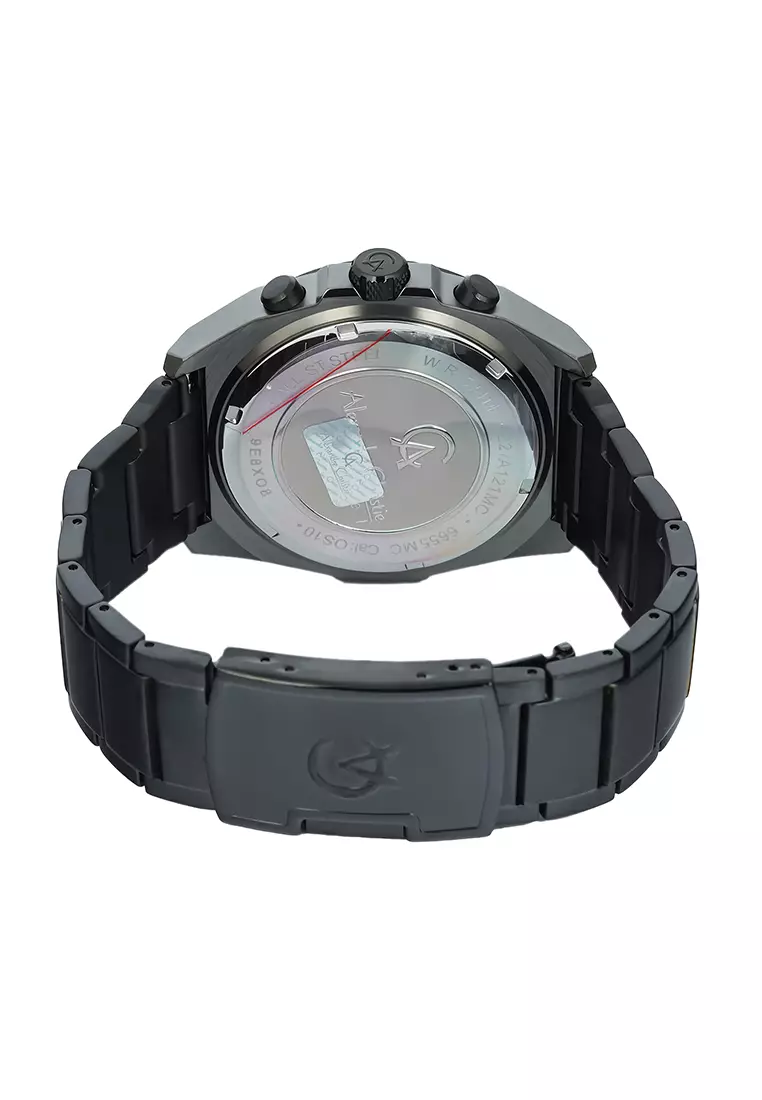 Alexandre Christie - Jam Tangan Chronograph Pria - Black Grey - Stainless Steel - 6655MCBEPBABA