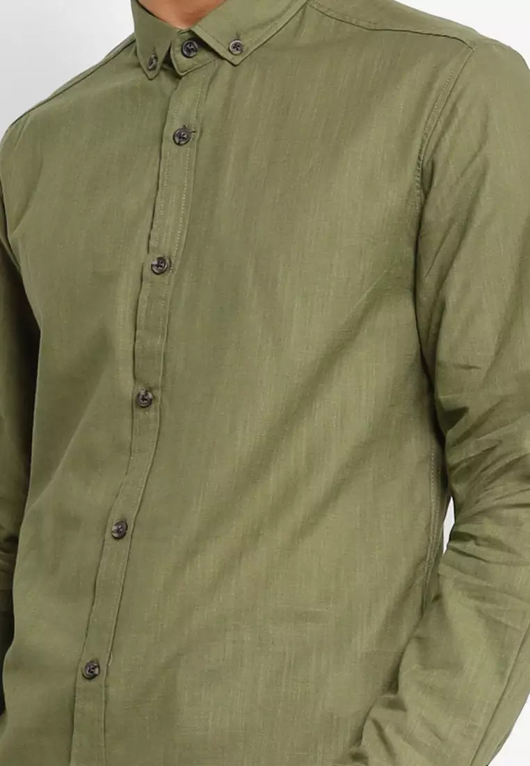 Buy Trendyol Khaki Stripe Detail Slim Fit Long Sleeve Shirt 2024 Online ...