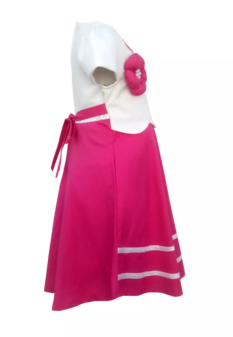 Two Mix Dress Anak Perempuan Bahan Kaos Scuba Motif Awan Lucu GRATIS Tas Lucu 4132