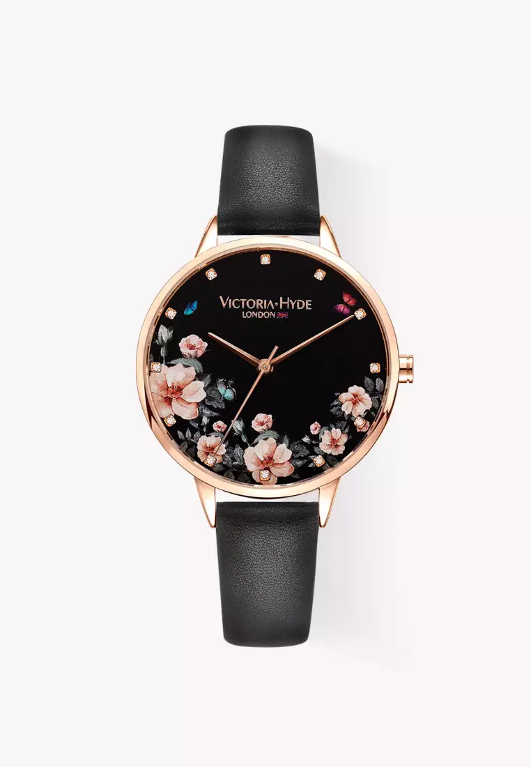 Buy Victoria Hyde London Green Park Flower Black Women'S Watch