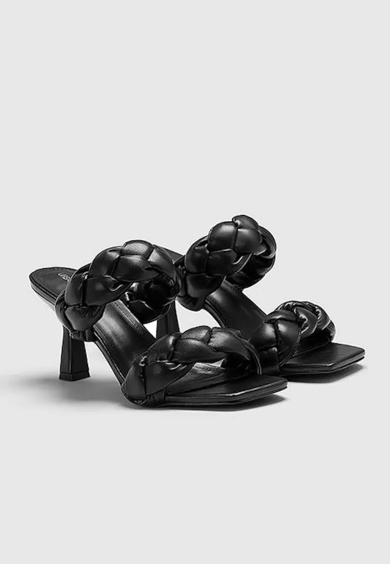 Leather braided online design mule sandals
