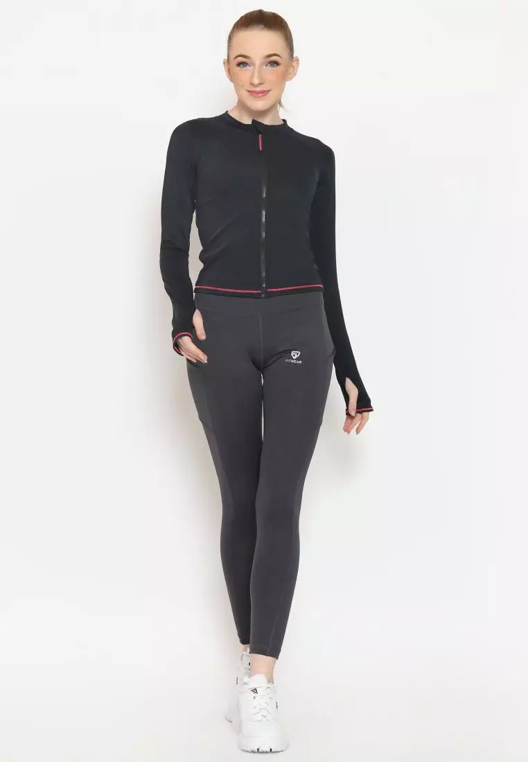 Fitwear - Jaket LG Zip Front Olahraga Sepeda / Berenang ZEA SLIMFIT LS - PINK LG