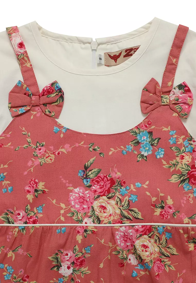 Baju Gamis Anak Perempuan Bunga Pita Salem - BLESS