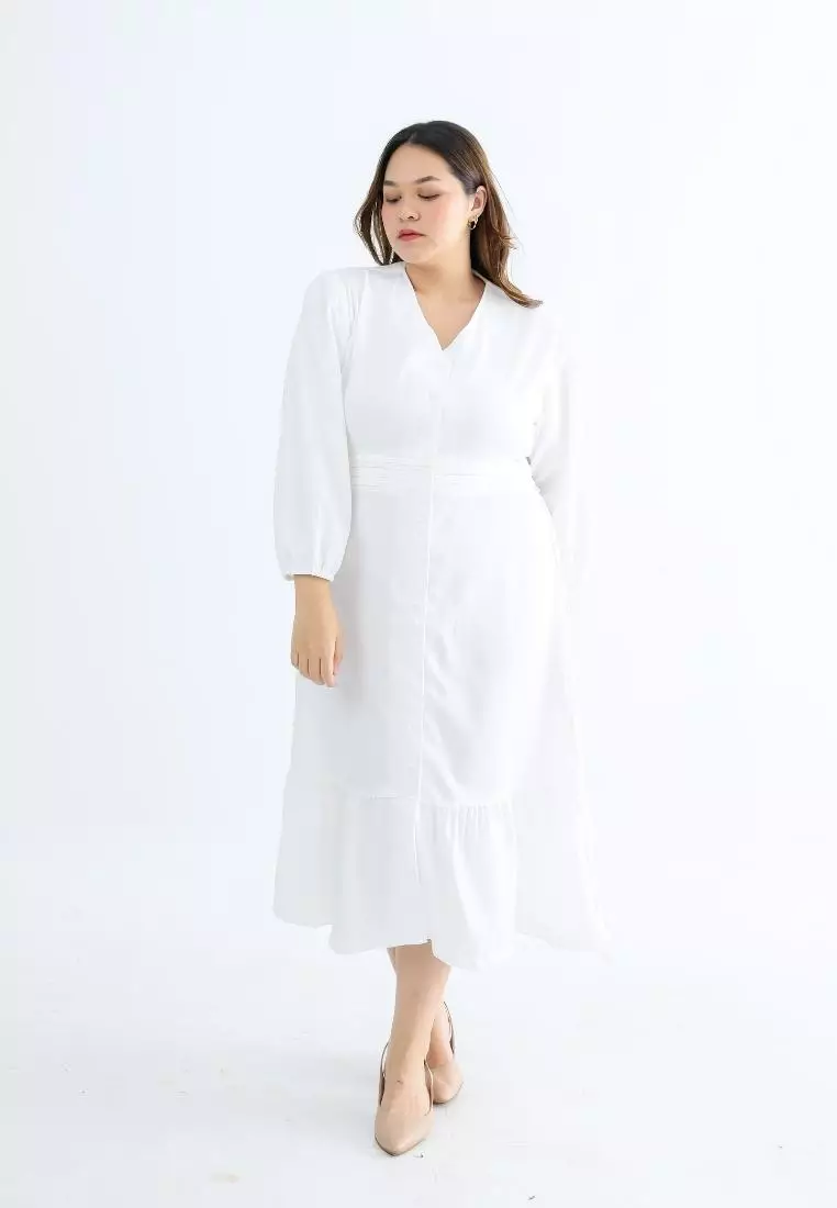 Plus Size Dress Magica Broken White
