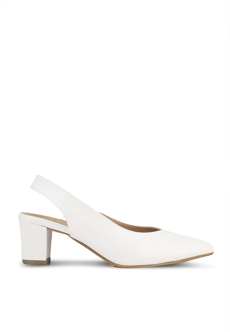 Ruth White Sling Back Heels