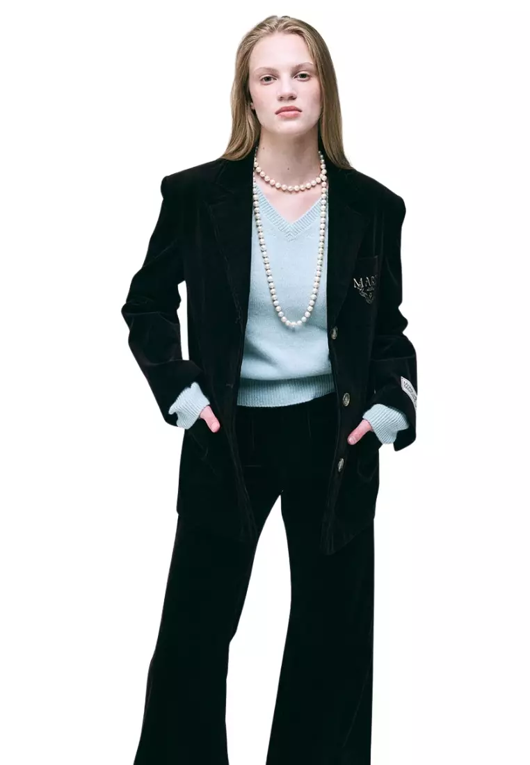 Raccoon Blended V Neck Square Logo - Mint