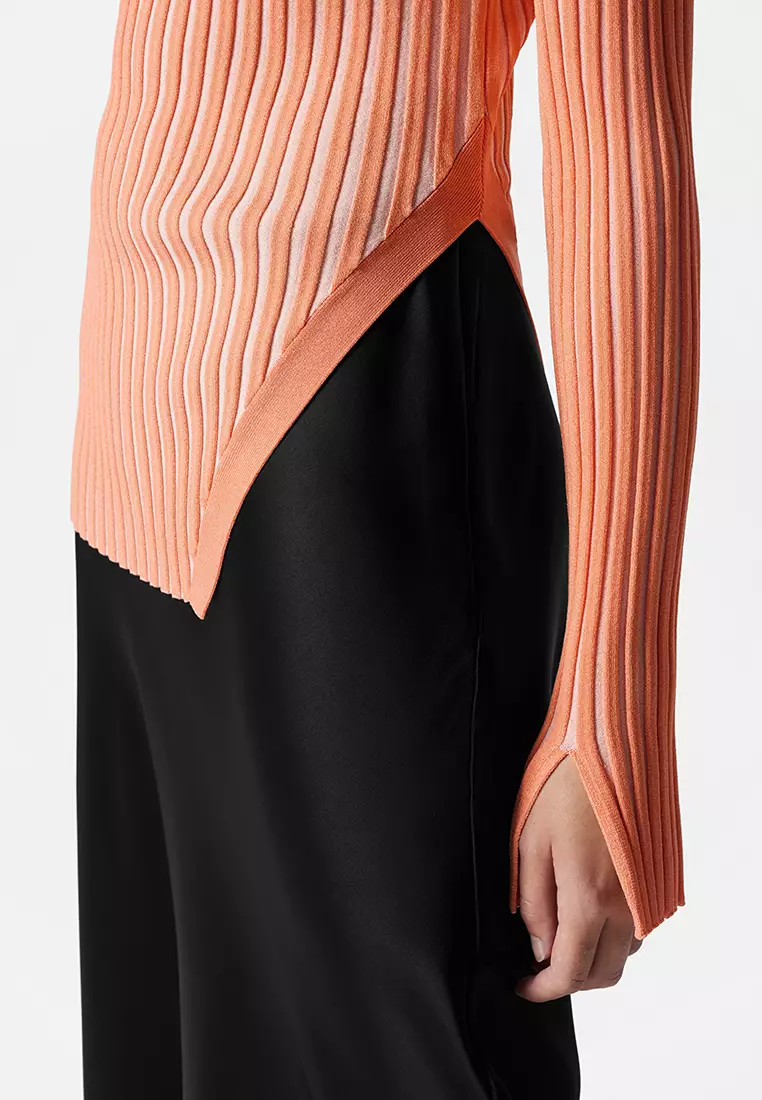 Asymmetric Rib-Knit Top