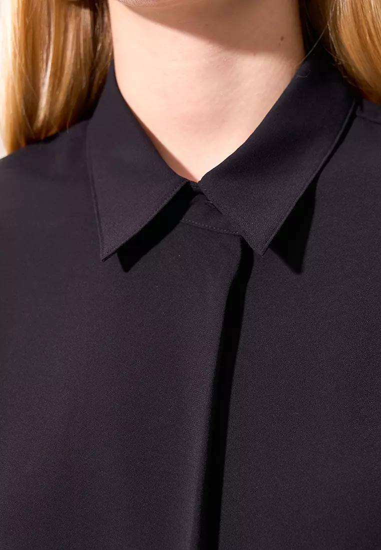 黑色袖反折無袖上著