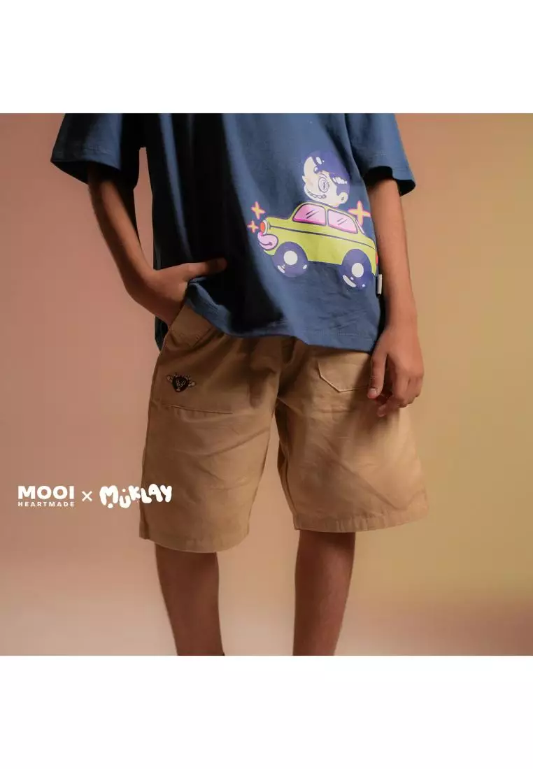 Mooi X Muklay Celana Pendek Cargo Anak Lex Short Cargo Pants Kids - Khaki
