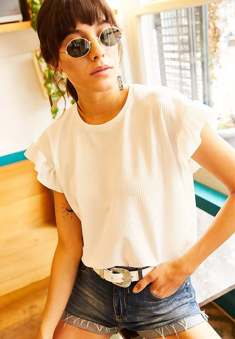 Frilly Sleeve T-Shirt