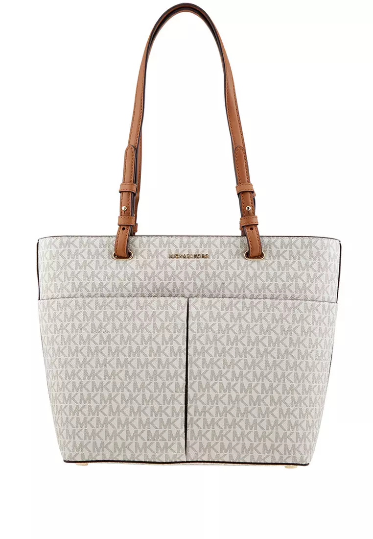 Buy MICHAEL KORS Bedford Medium Logo Tote Bag Vanilla/Brown 2025