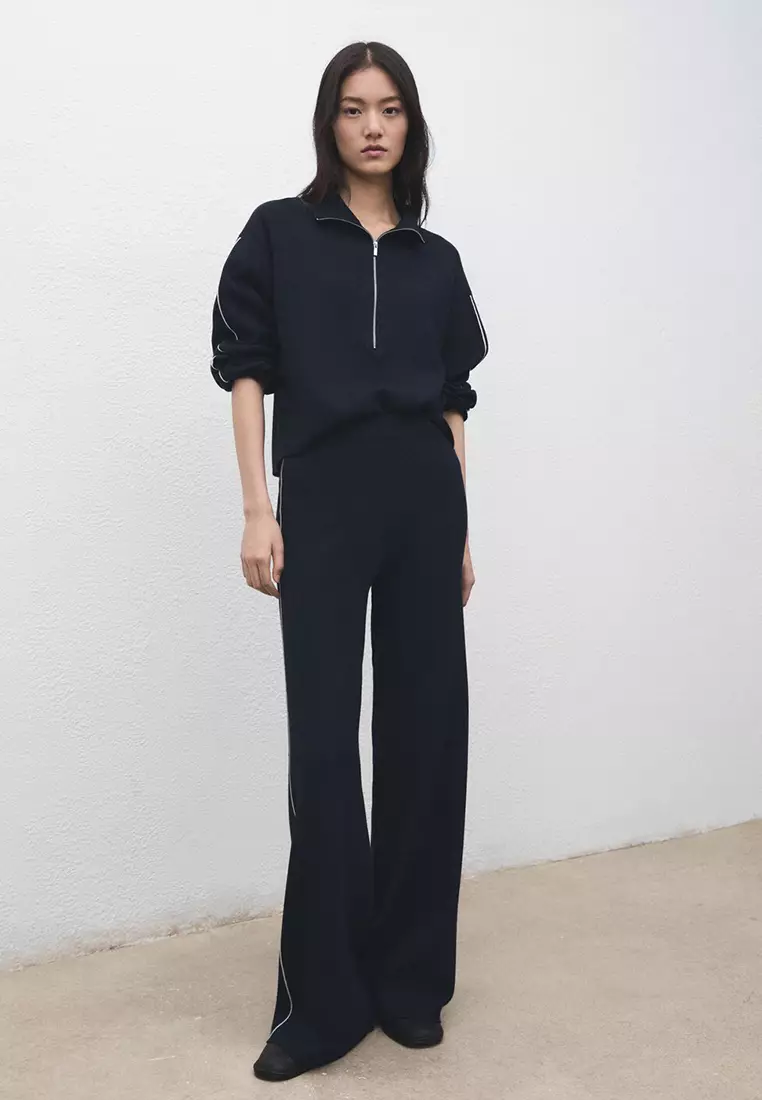 Buy Mango Zip Neck Contrast-Stripe Sweater 2026 Online | ZALORA Philippines