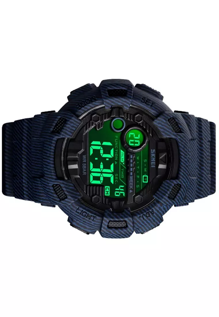 Jam Tangan Casual Digital Outdoor Waterproof Pria Many Function Strap Tali Material PU SS33 ORIGINAL