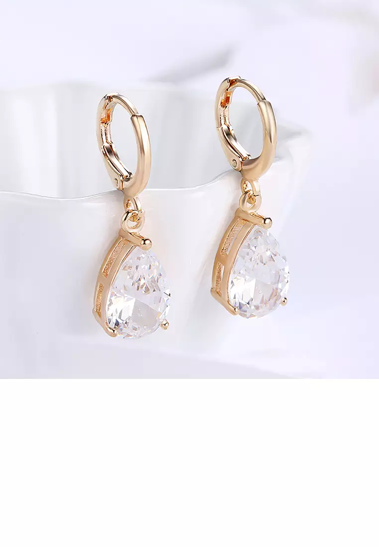 Champagne gold drop earrings cheap